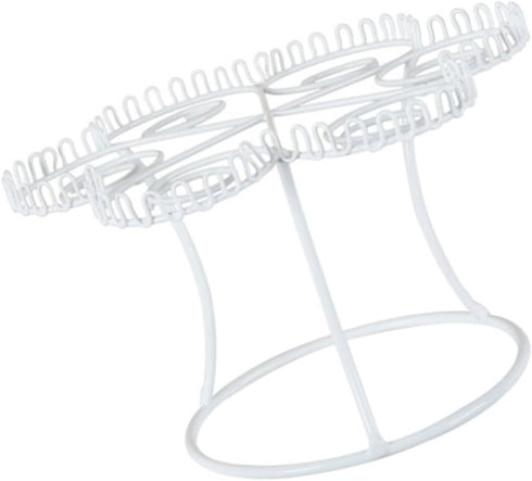 6-Slot Metal Ice Cream Cone Holder Rack for Desserts - Display Stand in White