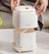 Foraineam 2 Pack Tabletop Trash Can, Mini Plastic Wastebasket with Pop-up Lid for Bathroom and Office