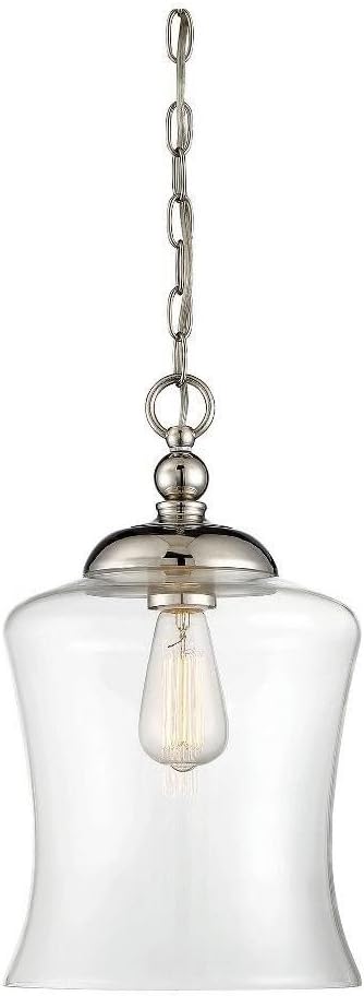 Meridian M70019PN 1 Light Pendant in Mid-Century Modern Style-16.5 Inches Tall and 9.75