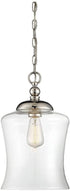 Meridian M70019PN 1 Light Pendant in Mid-Century Modern Style-16.5 Inches Tall and 9.75