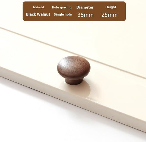 PIYYQNY 6 Pack 38mm) Cupboard Handles Natural Wood Cabinet Pulls Drawer Wardrobe Wooden Handles Suitable for Kitchen
