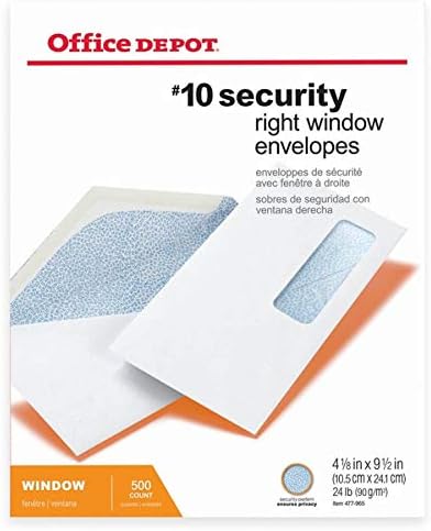 Office Depot Medical Claim Business Envelopes, #10, White, Box of 500