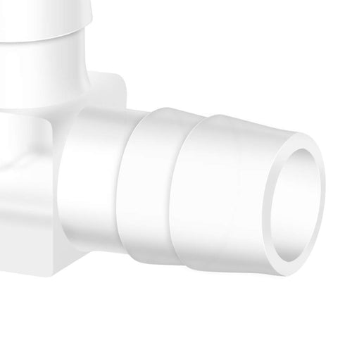 Quickun 3/8" Hose Barb 90 Degree Elbow L Fitting, Plastic 2 Way Equal Barbed Joint Splicer (Pack of 5)