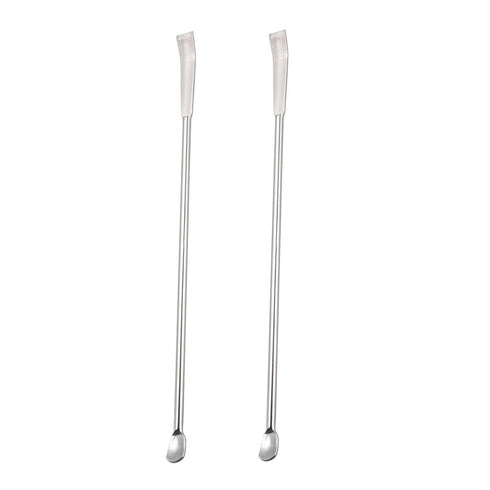 YOKIVE 2 Pcs Lab Spatula Spoon, 304 Stainless Steel Micro Sampling Mixing Measuring for Laboratory