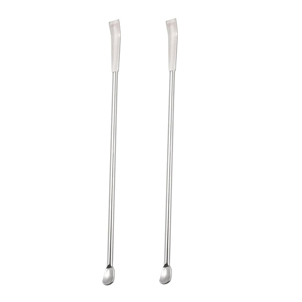YOKIVE 2 Pcs Lab Spatula Spoon, 304 Stainless Steel Micro Sampling Mixing Measuring for Laboratory