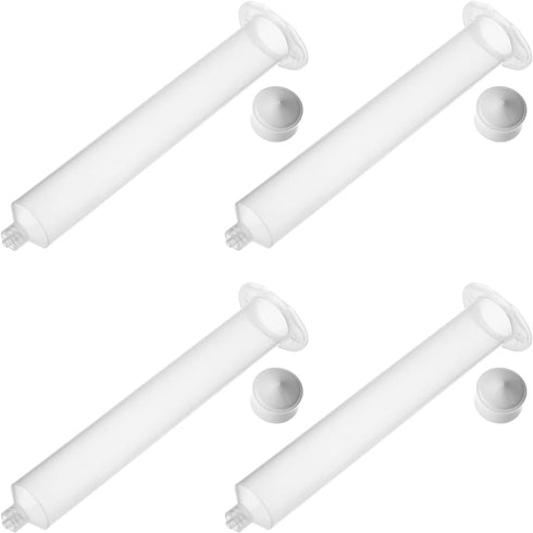 Utoolmart 55cc Air Distribution Tube, Adhesive Syringes Tube Sleeve, Transparent Plastic Syringe Dispensing, 4 Pcs
