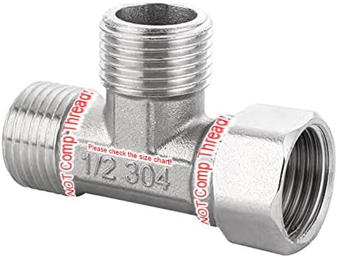 Beduan Stainless Steel 1/2" G 3 Way Diverter, Movable Cap Flexible Tee Connector for Bidet, Sprayer, Shower Arm