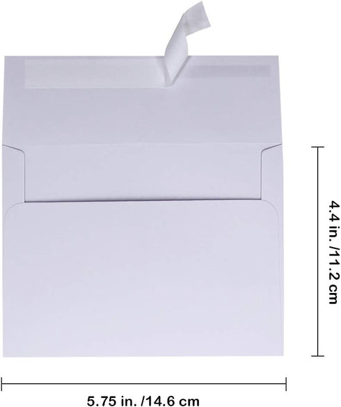 Supla 150 Pcs Bulk A2 Invitation Envelopes in White Peel & Press Self Seal 4 3/8 x 5 3/4 Envelopes RSVP Return Envelopes 95lbs. Paper Stock for Wedding Party Invitations Announcement Greeting Cards by Supla