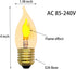 LED Flame Effect Light Bulb E26 Flickering Candle Light Bulbs Crystal Clear Candle Bulb for E26 Edison Base (Clear, C35(2pack)) by XIAOKALAMI