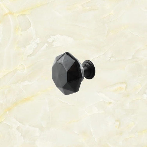 SANCHAKOU 6 0.94 0.98Inch Cabinet Furniture Knobs Pcs * Single Hole Black Diamond Bedside Table Drawer Crystal Acrylic