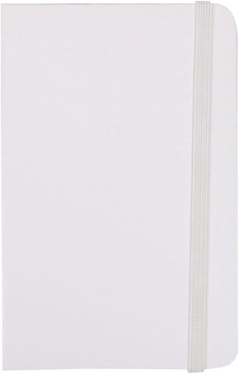 JAM Paper Hardcover Notebook with Elastic Band - Small Journal - 3 1/2 x 5 1/2 - White - 100 Lined Sheets - Sold Individually