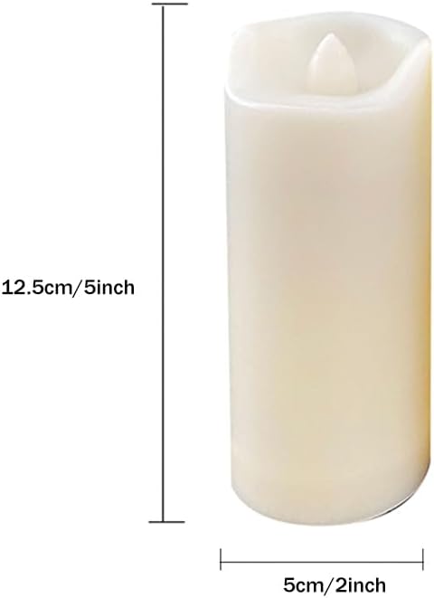2"x 5" Set 2 LED Flameless Candles with Timer Battery Operated Outdoor LED Lights Fake Flickering Waterproof Candles