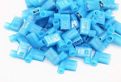 Terminals Connector, Flag Type Terminal Nylon Insulated Female Push 90 Degree Connector, 50PCS