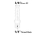 Quickun Plastic Hose Barb Fitting, 3/8" Barb to 1/4" Male Thread Adapter Union Fitting (Pack of 5), White