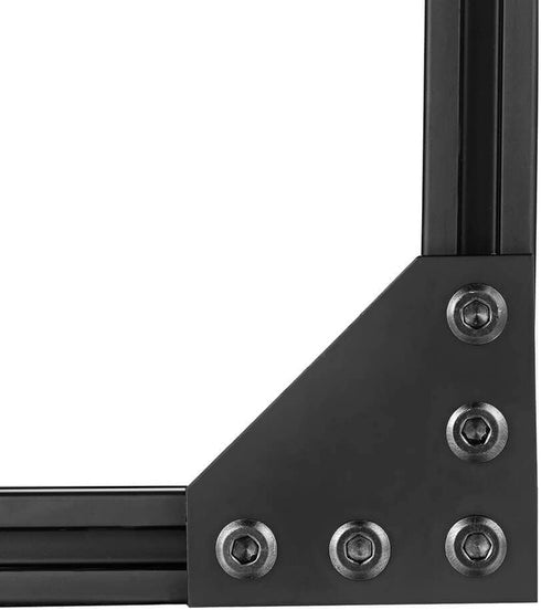 2020 Corner Bracket Connectors 6mm Slot L Shape Joint Plates, 5 Hole, 6 Sets for 2020 Series (L Black)