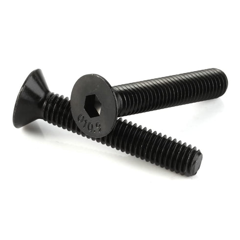M8-1.25 x 60mm Flat Head Socket Cap Screws, 10 PCS Countersunk Bolts, Alloy Steel Grade 10.9, Fully Threaded, Allen