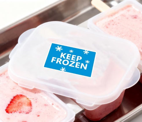Besttile Frozen Frozen Packing Sticker,2x3 Inch 300 Keep Shipping Label Stickers Waterproof White/Blue Adhesive