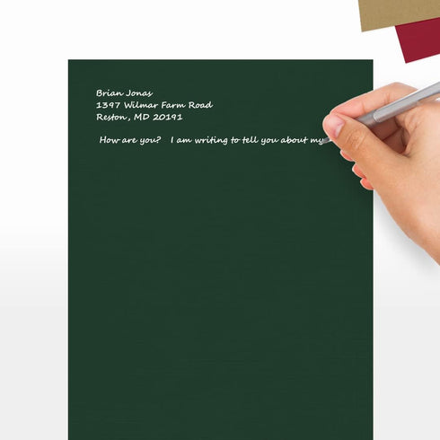 LUXPaper 8.5" x 11" Cardstock | Letter Size | Green Linen | 100lb. Cover | 50 Qty