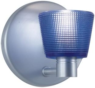 Generic Single Light Wall Sconce, Satin Nickel Finish, Blue