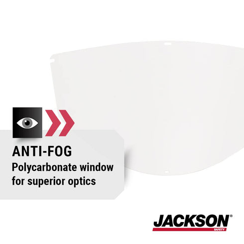 Jackson Safety Replacement Window for MAXVIEW Premium Face Shield Mask - Clear Tint, ANSI Z87.1, Anti-Fog