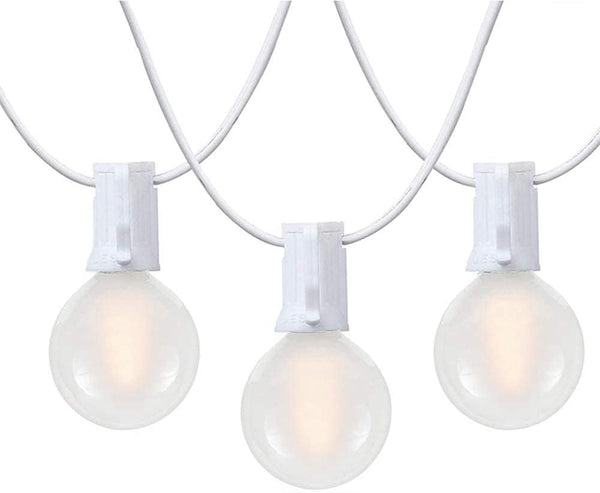 25Ft G40 LED Outdoor Christmas Frosted White String Lights with 27 G40