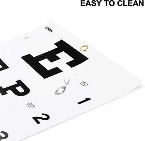 PECULA Snellen Eye Chart Wall Chart, 22 in x 11 in, 20/20 Vision Test, Color Vision Test, Plastic, Washable