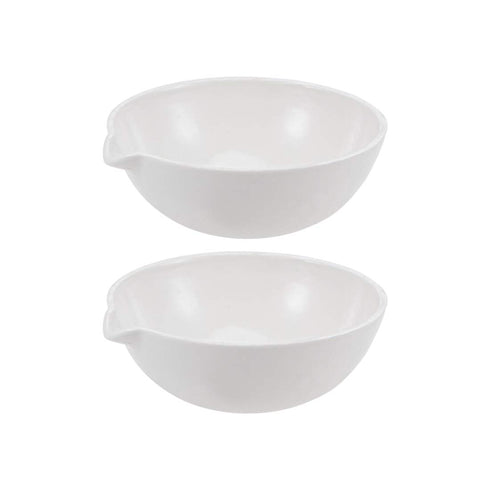 2pcs uxcell Evaporating Dish Basin High-Temperature Resist Porcelain 60ml Round Form with Spout for Lab Supply