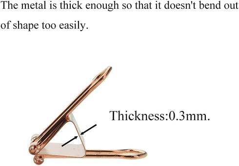 HAHIYO 25 Pack Binder Clips, Heavy Duty Paper Clamps with Sturdy Grip, Rose Gold Metal Finish for Home Office