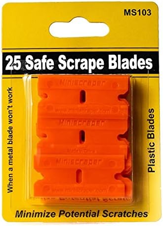 25 Plastic Razor Scraper Blades Double Edge Safe Scrape for removing Labels