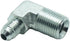 2 Pcs Hydraulic Fitting 1/4" Male JIC (7/16"-20Tpi) x 3/8" Male NPT 90° Elbow Pipe Adapter Flare