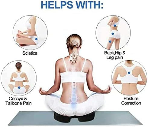 Tailbone 2 Memory Foam Seat Cushion, for Sciatica, Back, Hip, and Pain Relief, Firm Comfortable, Support for Office
