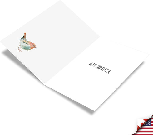 5 7 Inch (1 C7108ETYG The Best Card Company Thank You Greeting Card with x Envelope Card) Scripture Birds