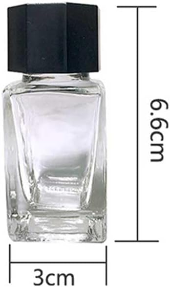 2 Pcs 20ml Clear Glass Jars, Empty Refillable Ink Vials Containers with Black ABS Plastic Caps