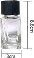 2 Pcs 20ml Clear Glass Jars, Empty Refillable Ink Vials Containers with Black ABS Plastic Caps
