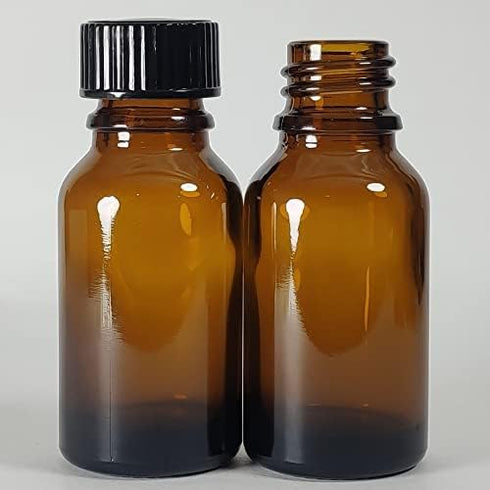 Bioll 15ml Glass Bottle for Essential Oil, Aromatherapy, Lab Refillable Sample Vials, 24 Pack (Amber)