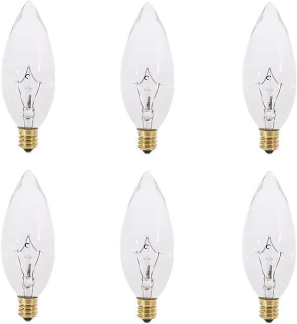 DBKMPZ Candelabra Torpedo 60W E12 Base 120V Decorative Vintage Light Bulbs, 2700K Warm