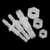 JoyTube 3/8" Hose ID Barb Thru-Bulk Bulkhead Fittings, Plastic Union Adapter with Stainless Steel Washers, Pack of 2