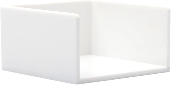 NatSumeBasics White Sticky Note Holder, 3x3 Inch Self Stick Notes Cube Dispenser for Office Home School