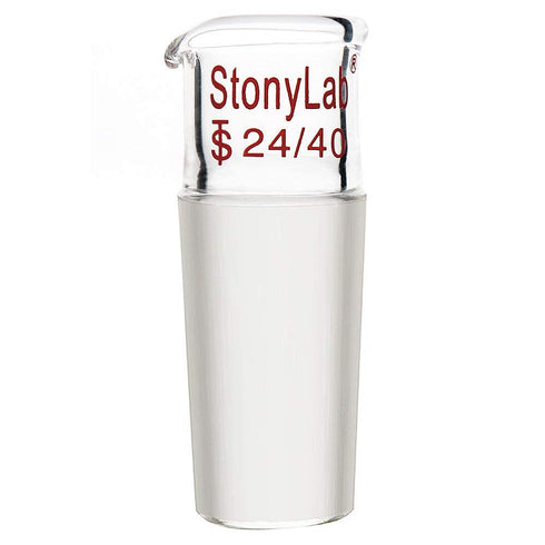 stonylab Glass Pour Out Adapter, Borosilicate Glass Liquid Pouring Adapter with 24/40 Ground Inner Joint
