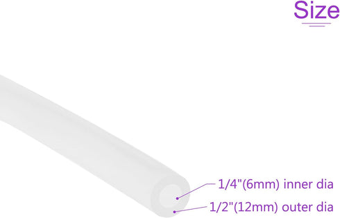 DMiotech 1/4" ID 1/2" OD 5 Feet Clear Silicone Tube, Industrial Tubing for Water Air Pump