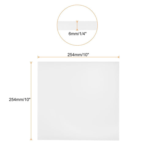 10 x 10 Inch UHMW Polyethylene Sheets, 1/4 Inch Thick Ultra High Molecular Weight White Plastic Sheet