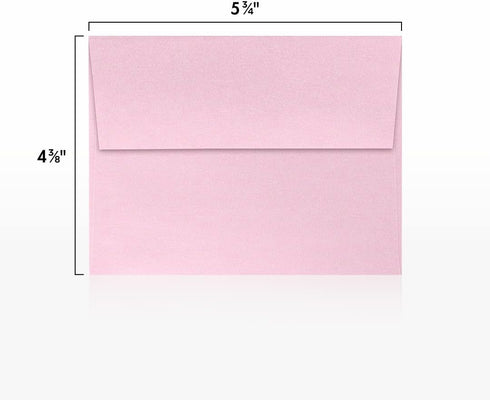 LUXPaper A2 Invitation Envelopes | 4 3/8" x 5 3/4" | 50 Qty - Rose Quartz Metallic | 80lb. Text