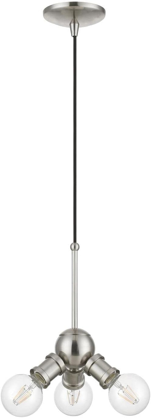 3 (47164-91) Livex Lighting Lansdale Light Pendant in Brushed Nickel