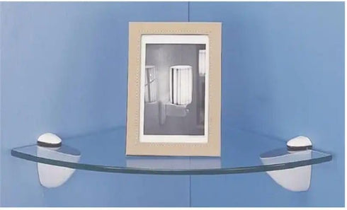 Mintcraft 9-3/4 Inch 1/4 Circle 5/16 Inch Thick Glass Corner Shelf with Large