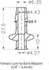 BleedZone Female Luer Lock Connector, 1/4" Hose Barb Fittings, 25x Luer Lock Adapter for Laboratory Equipment
