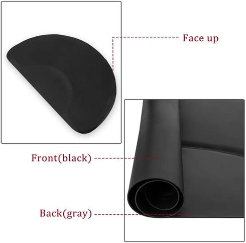 Generic 3x4.5 1/2 Inch Semicircle Anti-Fatigue Salon Mat Ft, Thick PVC High-Density Foam Barber Chair Cushion, Comfort