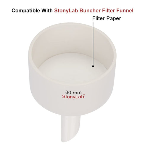stonylab Quantitative Filter Paper Circles, 100 Pack Fast Speed Cellulose Filter Paper 25 Microns Particle Retention, 74 mm Diameter
