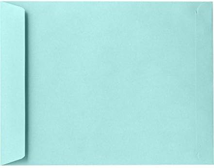 LUXPaper 9 x 12 Open End Envelopes | Seafoam Blue | 80lb. Text | 50 Qty | Peel & Press
