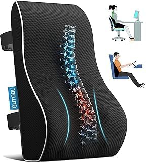 Generic Orthopedic Lumbar Support Pillow Ergonomic Memory Foam Back Cushion for Office Chair, Car Seat, or Home Use