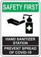 Eletina Safety First Hand Sanitizer Sign Warning Metal Tin Sign 8 x 12